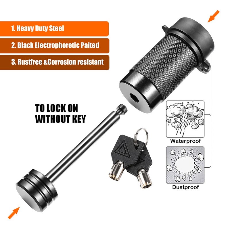 CZC AUTO Trailer Tongue Coupler Lock Keyed Alike Dia 1/4 Inch, 2-1/2 Inch Span Fits Latch-type Coupler for Towing Boat Truck RV Car Trailer (2 Pack) - Image 4